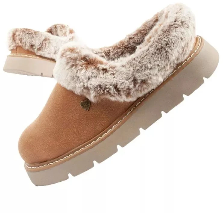 Skechers Cozy Blend moteriški šlepečių tipo batai, apšiltinti įsispiriami sportbačiai