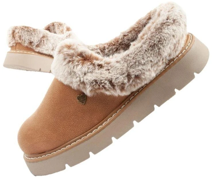 Skechers Cozy Blend moteriški šlepečių tipo batai, apšiltinti įsispiriami sportbačiai