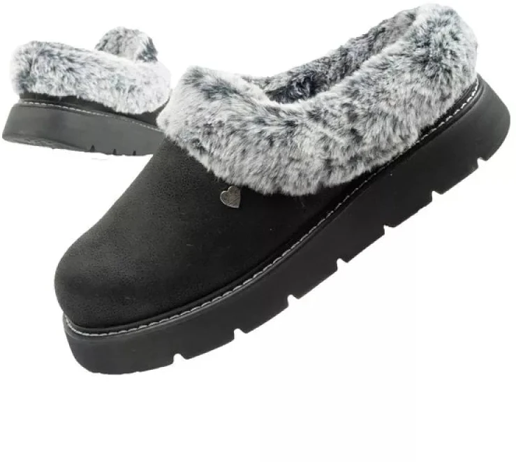 Skechers Cozy Blend moteriški šlepečių tipo batai, apšiltinti įsispiriami sportbačiai
