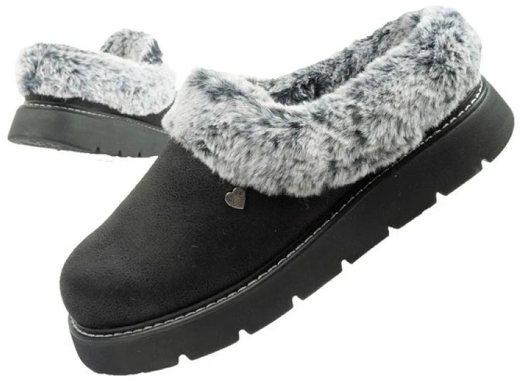 Skechers Cozy Blend moteriški šlepečių tipo batai, apšiltinti įsispiriami sportbačiai