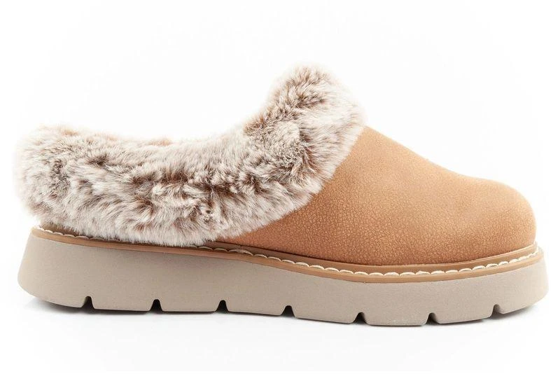 Skechers Cozy Blend moteriški šlepečių tipo batai, apšiltinti įsispiriami sportbačiai