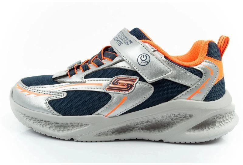Skechers Glow Strider LED vaikiški sportiniai batukai berniukams, sidabriniai