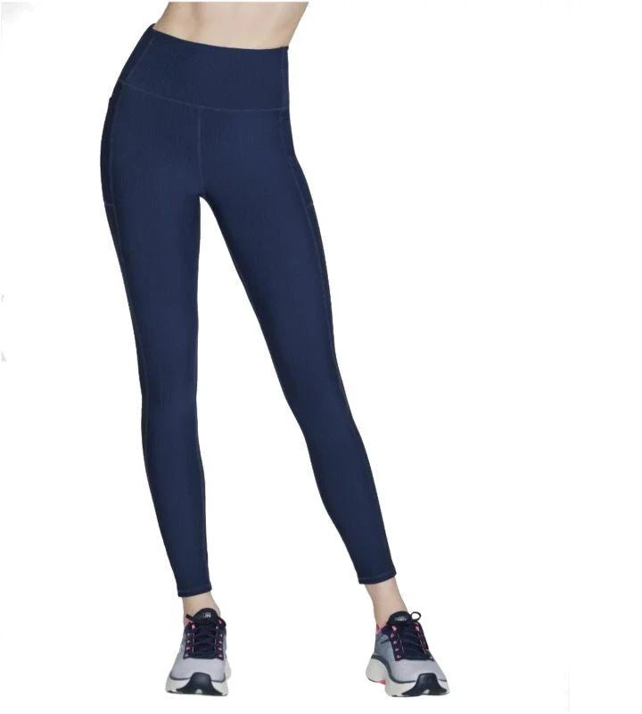 Skechers GO Flex Rib Fl HW Leggings L, Tamsiai Mėlyna LG2-NVY