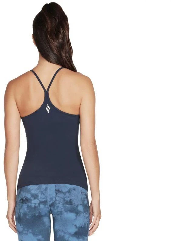 Skechers Go Walk viršutinis trikotažo suknelės tipo drabužis su sportinio kirpimo petnešėlėmis ir įmontuota liemenėlės atrama W1TT134-NVY, tamsiai mėlynas M