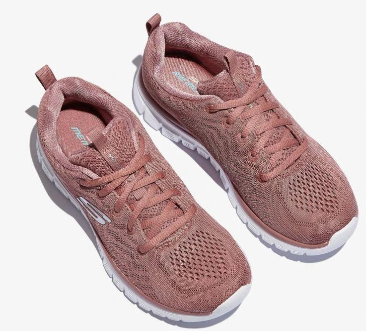 Skechers Graceful Get Connected rožiniai moteriški sportbačiai (12615-MVE)