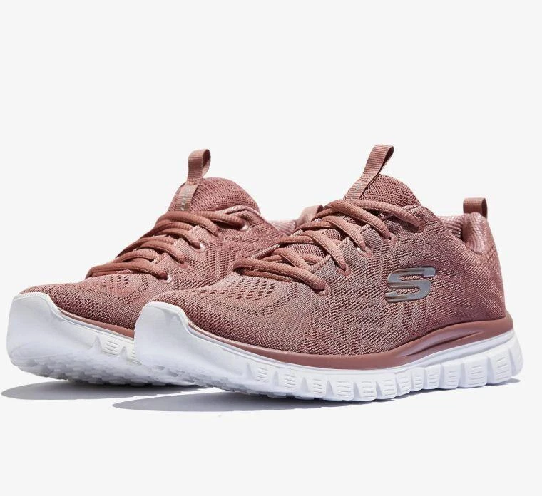 Skechers Graceful Get Connected rožiniai moteriški sportbačiai (12615-MVE)