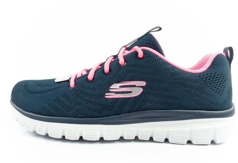 Skechers Graceful-Get moteriški sportiniai bateliai, patogūs, lengvi, kvėpuojantys, tamsiai mėlyni