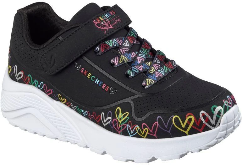 Skechers jaunimo sportiniai bateliai UNO LITE HEART CRAZE 314091L BKMT