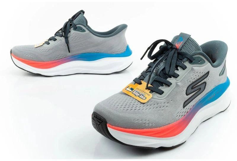 Skechers Max Run vyriški sportiniai bateliai, pilki, SLIP-INS