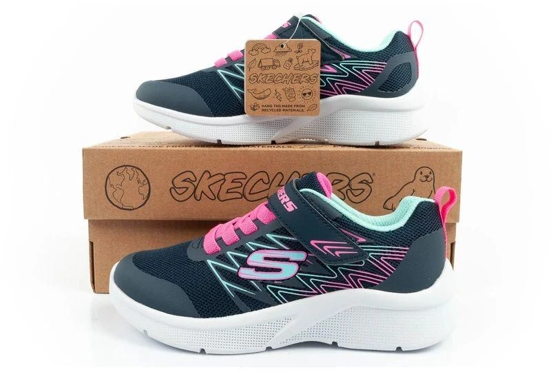 Skechers Microspec lengvi vaikiški sportiniai bateliai mergaitėms