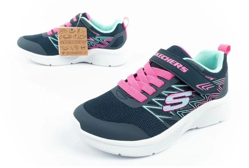Skechers Microspec lengvi vaikiški sportiniai bateliai mergaitėms
