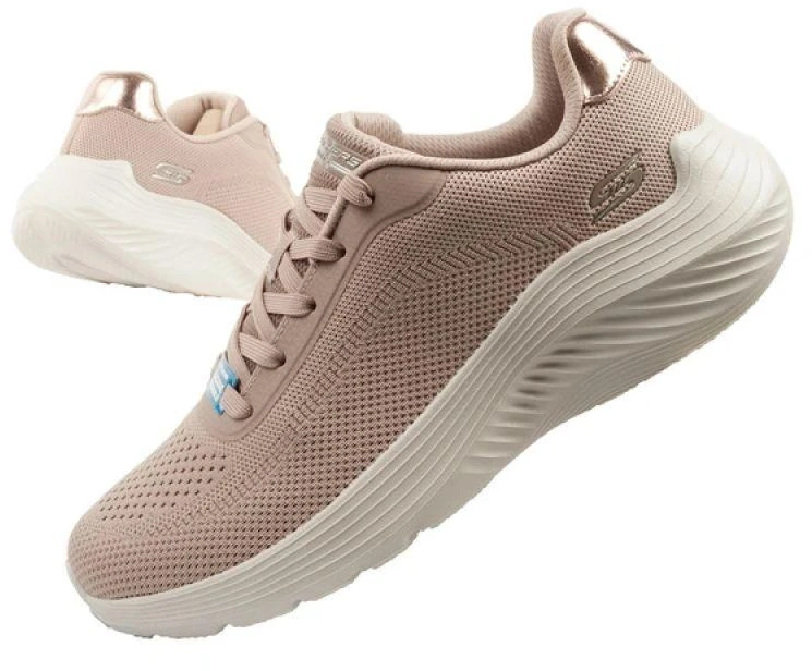 Skechers moteriški sportbačiai Bobs Squad Waves, smėlio spalvos, šviesūs, madingi