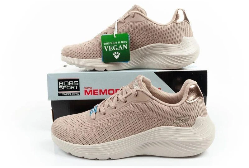 Skechers moteriški sportbačiai Bobs Squad Waves, smėlio spalvos, šviesūs, madingi
