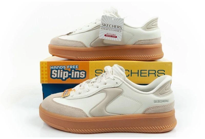 Skechers moteriški sportbačiai Lifted Luxe ekru balta Slip-Ins