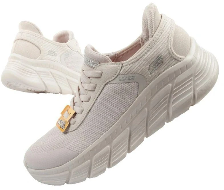 Skechers moteriški sportiniai batai Bobs B Flex SLIP-INS kreminiai patogūs
