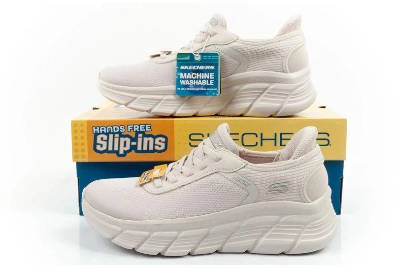 Skechers moteriški sportiniai batai Bobs B Flex SLIP-INS kreminiai patogūs