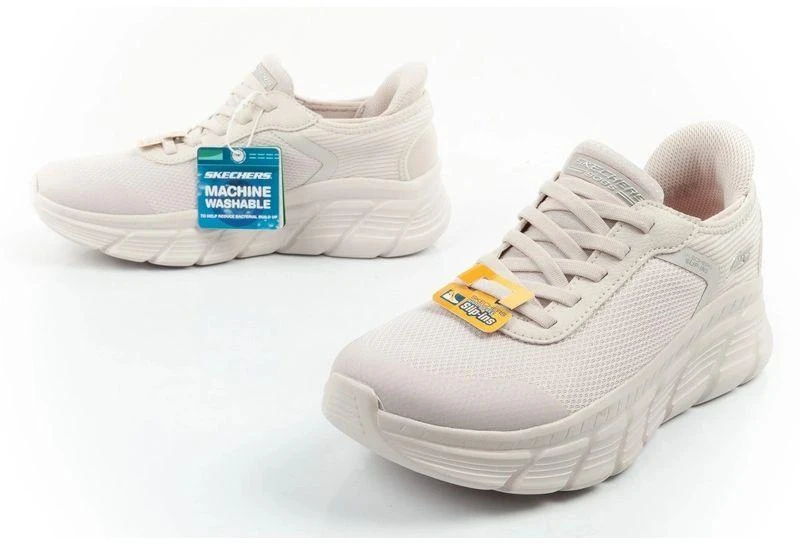 Skechers moteriški sportiniai batai Bobs B Flex SLIP-INS kreminiai patogūs