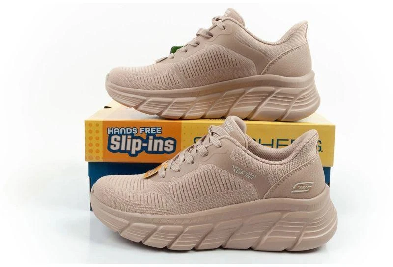 Skechers moteriški sportiniai bateliai Bobs B Flex SLIP-INS smėlio spalvos patogūs