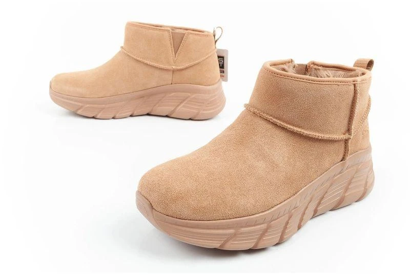 Skechers moteriški žieminiai odiniai aulinukai su pašiltinimu, rudi