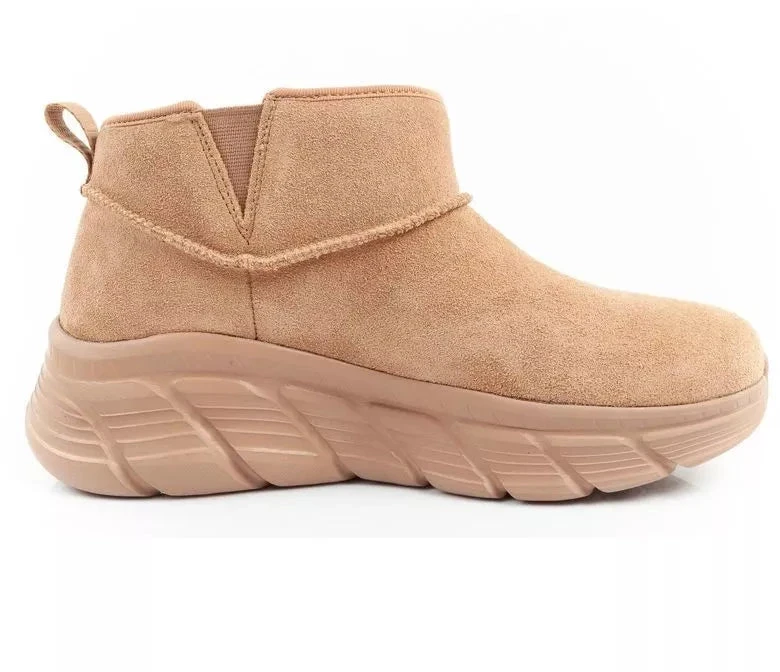 Skechers moteriški žieminiai odiniai aulinukai su pašiltinimu, rudi