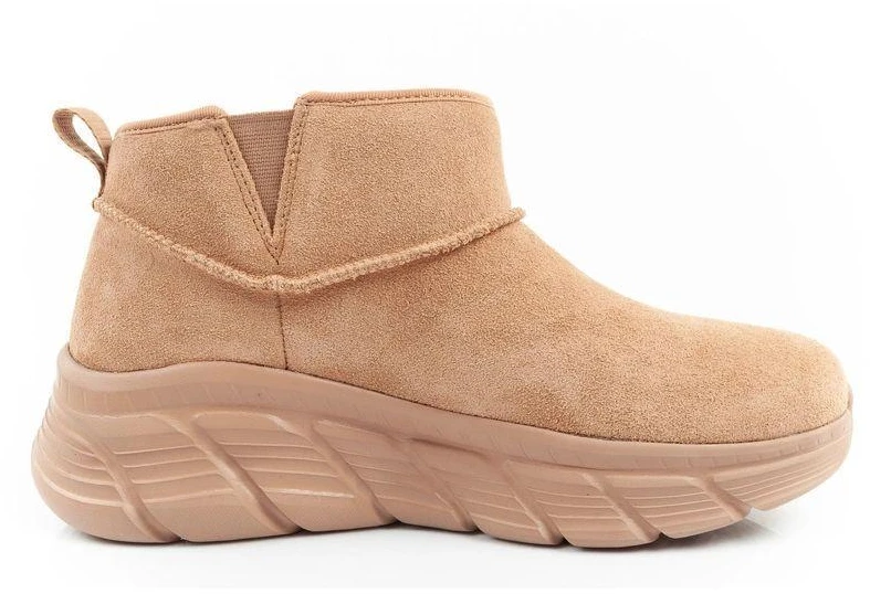 Skechers moteriški žieminiai odiniai aulinukai su pašiltinimu, rudi