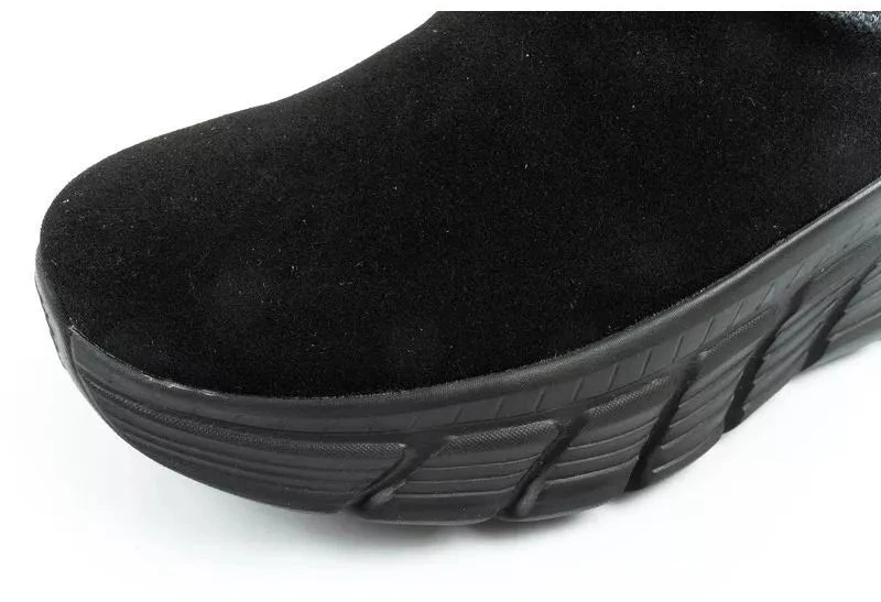 Skechers moteriški žiemos batai, pašiltinti odiniai aulinukai