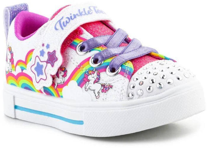 Skechers S-Lights Girls Twinkle Sparks Jumpin Clouds Jr 314809N-WMLT batai
