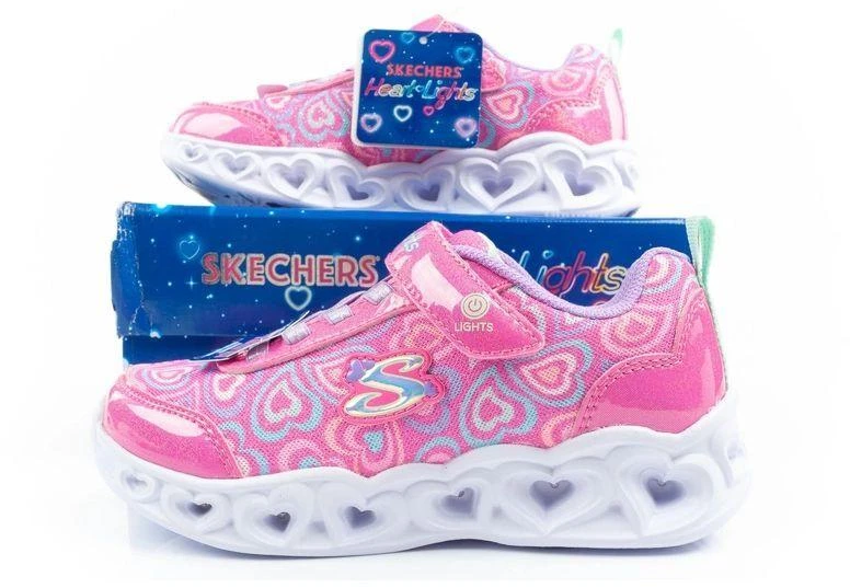 Skechers S Lights-Heart patogūs LED sportiniai bateliai mergaitėms