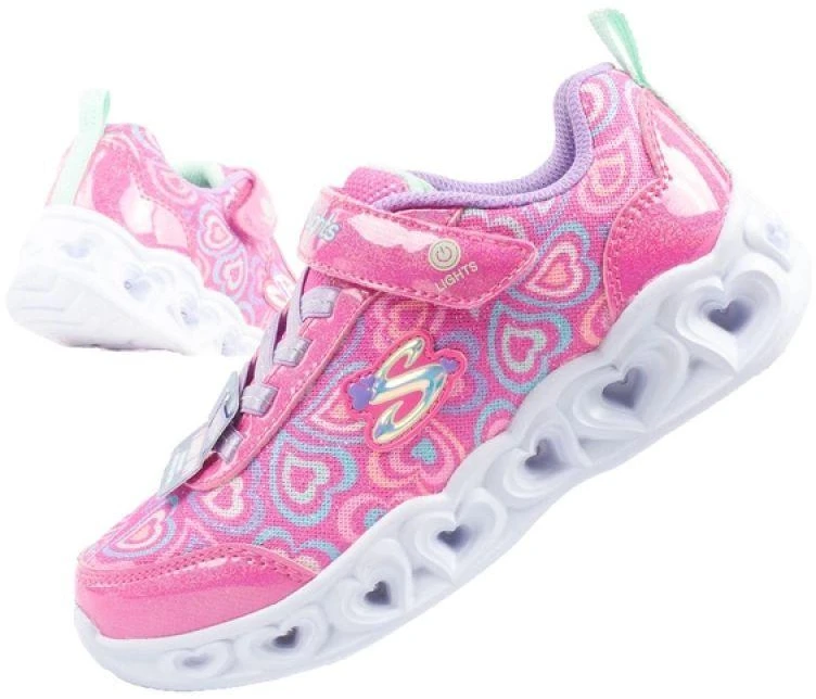 Skechers S Lights-Heart patogūs LED sportiniai bateliai mergaitėms