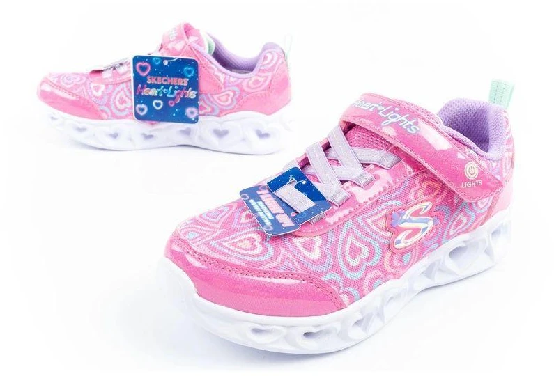 Skechers S Lights-Heart patogūs LED sportiniai bateliai mergaitėms