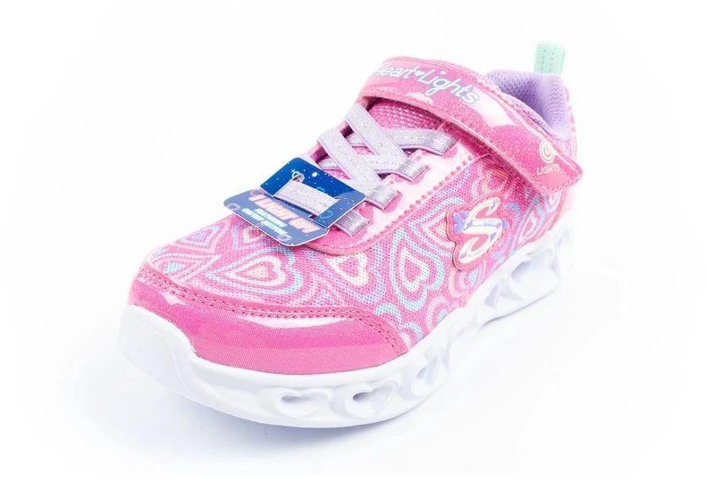 Skechers S Lights-Heart patogūs LED sportiniai bateliai mergaitėms