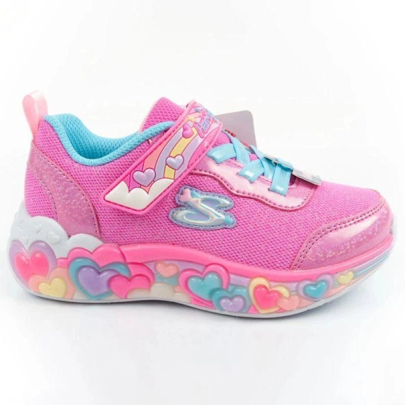 „Skechers S Lights“ LED sportiniai bateliai mergaitėms su lipdukais