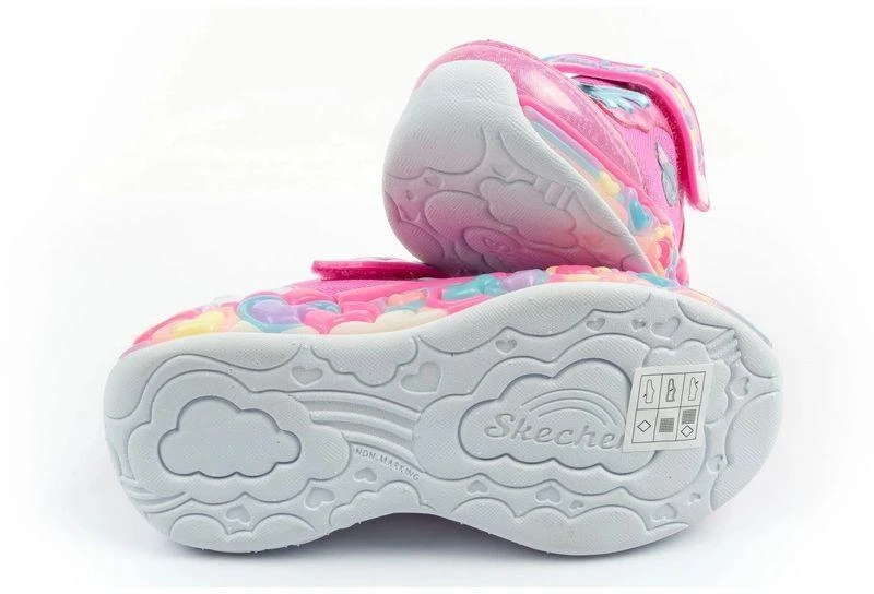 „Skechers S Lights“ LED sportiniai bateliai mergaitėms su lipdukais