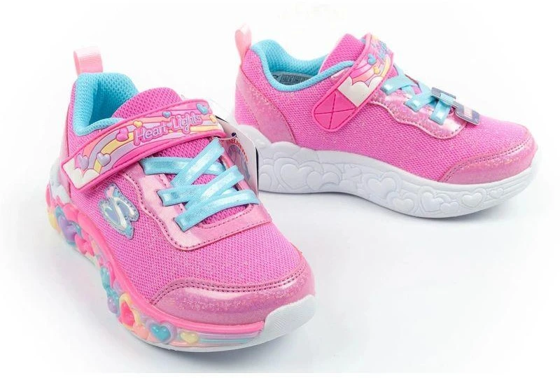 „Skechers S Lights“ LED sportiniai bateliai mergaitėms su lipdukais