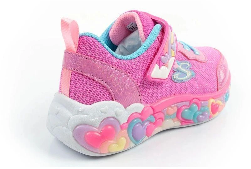 „Skechers S Lights“ LED sportiniai bateliai mergaitėms su lipdukais