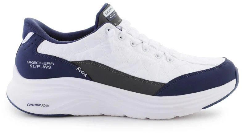 Skechers Slip-ins: Kontūrinis putplastis - Jaukus prigludimas 232619-WNV Balti/Tamsiai mėlyni