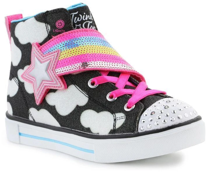 Skechers Twinkle Toes batai: Twinkle Sparks - Shooting Star Jr 314775L-BKMT