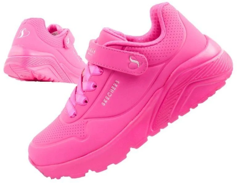 Skechers Uno Lite vaikiški sportiniai bateliai rožiniai patogūs