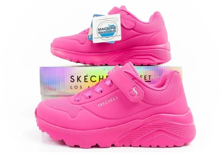 Skechers Uno Lite vaikiški sportiniai bateliai rožiniai patogūs