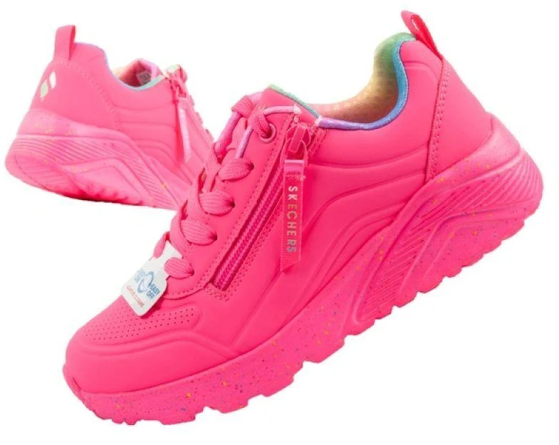 Skechers Uno Lite vaikiški sportiniai kedukai, rožiniai, patogūs.