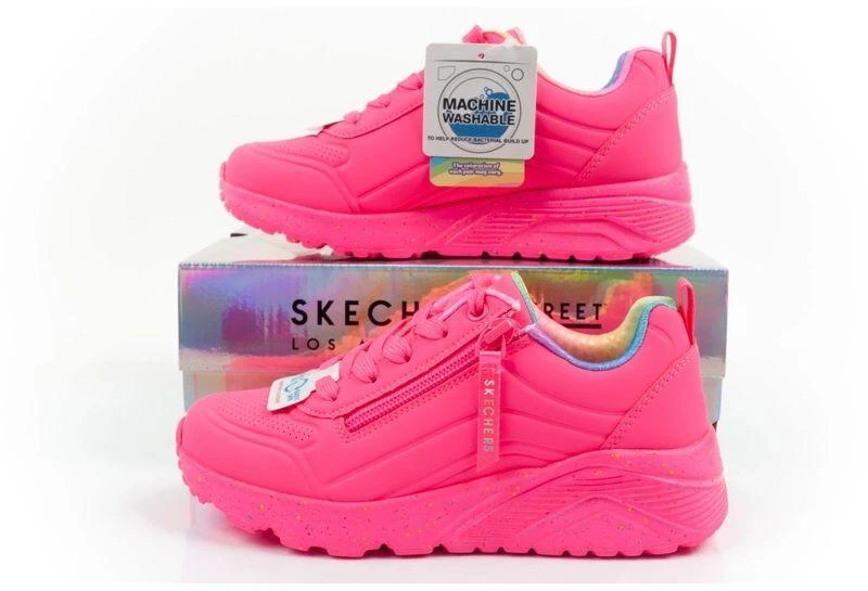 Skechers Uno Lite vaikiški sportiniai kedukai, rožiniai, patogūs.