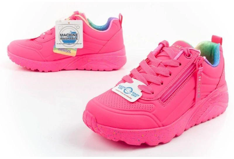 Skechers Uno Lite vaikiški sportiniai kedukai, rožiniai, patogūs.