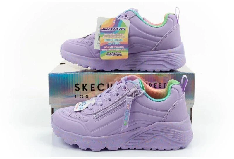 Skechers Uno Lite vaikiški sportiniai patogūs violetiniai bateliai