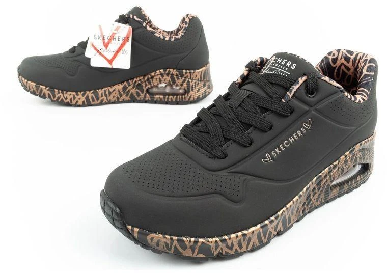 Skechers Uno-Loving Love moteriški sportiniai kedai, madingi juodi