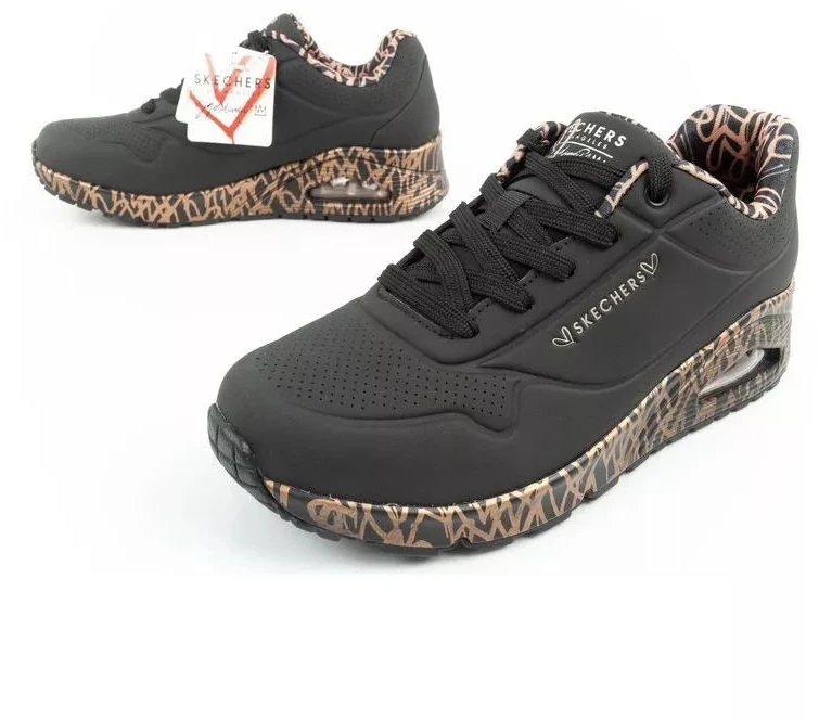 Skechers Uno-Loving Love moteriški sportiniai kedai, madingi juodi