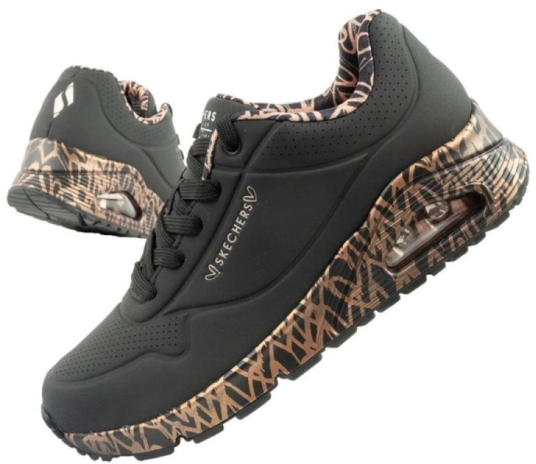 Skechers Uno-Loving Love moteriški sportiniai kedai, madingi juodi