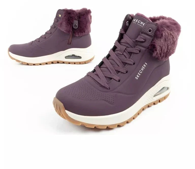 Skechers Uno Rugged moteriški izoliuoti žieminiai batai, violetiniai