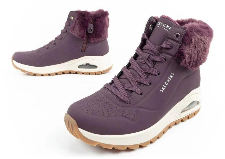 Skechers Uno Rugged moteriški izoliuoti žieminiai batai, violetiniai