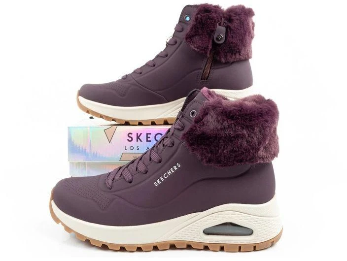 Skechers Uno Rugged moteriški izoliuoti žieminiai batai, violetiniai