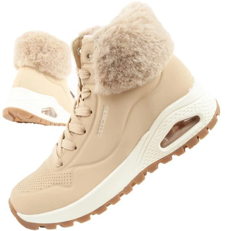 Skechers Uno Rugged moteriški pašiltinti žieminiai batai rudi
